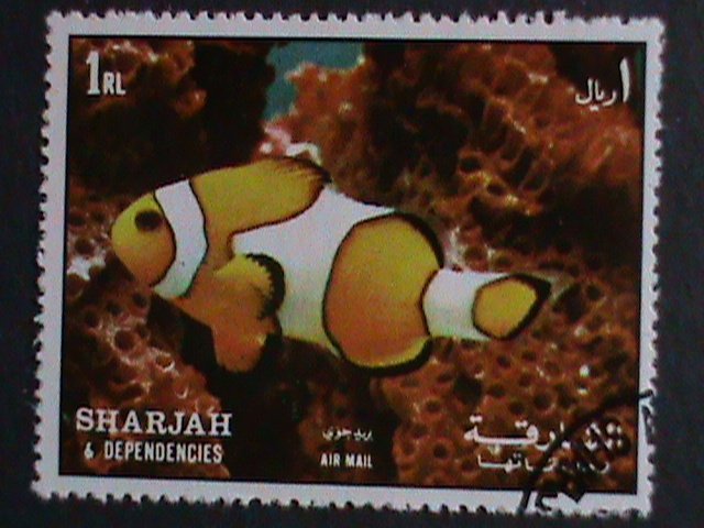 SHARJAH-UNDER WATER WORLD-LOVELY TROPICAL FISHES-SUPER LARGE USED STAMPS SET