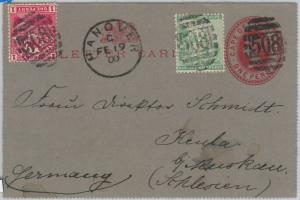 51821 - CAPE of GOOD HOPE - POSTAL HISTORY STATIONERY Letter CARD + STAMPS 1900