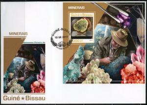 GUINEA BISSAU 2017 MINERALS  SOUVENIR SHEET FIRST DAY COVER