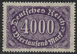 GERMANY 1922-23 4000m Numeral of Value Issue Sc 207 MNH