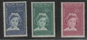 Morocco Scott 32-34  MNH** 1959 Princess Lalla Amina set