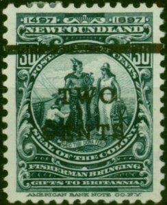 Newfoundland 1920 2c on 30c Slate-Blue SG144 Fine MM