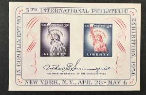 U.S. 1956 #1075 S/S, MNH.