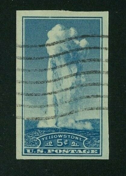 US 1935 5c blue Yellowstone Imperf, Scott 760 used, Value = $1.40