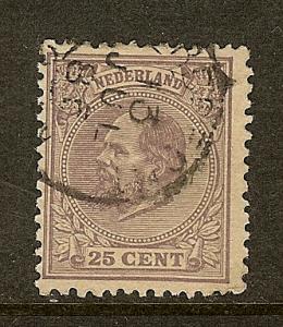 Netherlands, Scott #30, 25c King William III, Used