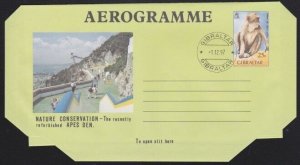 GIBRALTAR 1997 25p Ape aerogramme CTO......................................B3246