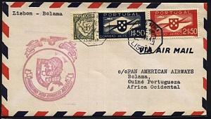 PORTUGAL 1941 first flight cover to Bolama, Guinea.........................19998