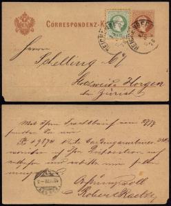 Austria 1878 Postal History Rare Old Postcard Uprated Postal Stationery Reich...