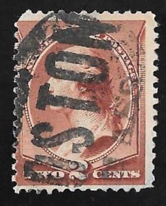 210 2 cent SUPERB LOGO Cancel Stamp used F