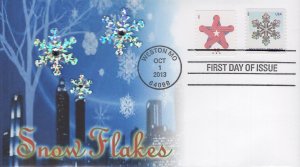 Set of 5 Therome Cachets Printed FDCs for the 2013 Snowflakes Christmas Stamps