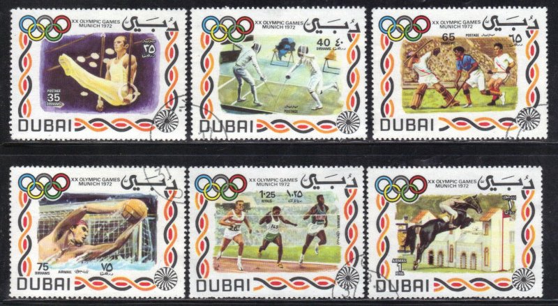 DUBAI  SC# 156-58+C65-67 1972 **CTO** OLYMPICS SEE SCAN