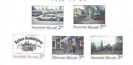 MULLSJO LOCAL POST, SWEDEN - 1996 - Local Scenes-Imperf 5v Set-Mint Never Hinged