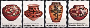 SC#1706-09 13¢ Pueblo Pottery Singles (1977) MNH