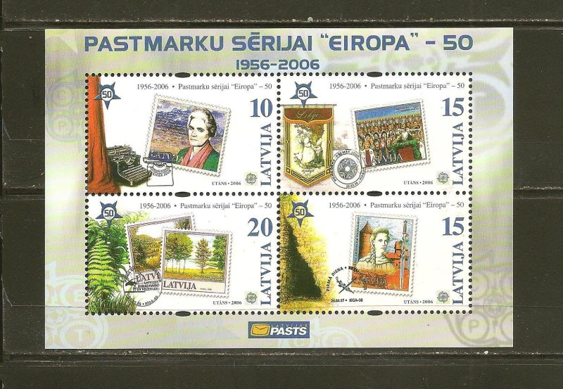 Latvia SC#633-637 Europa 50 Years 2006 Souvenir Sheet Mint Never Hinged