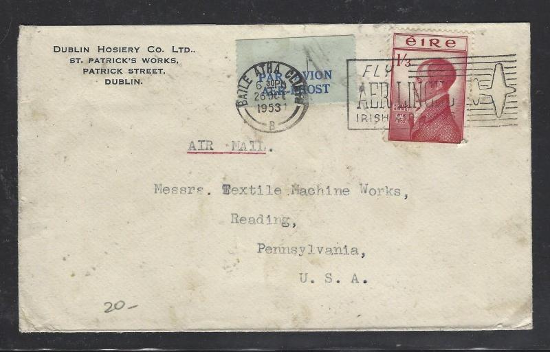 IRELAND  (P0110B)  1953  BARRY 1/3   A/M TO USA