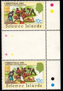 Solomon Islands - Scott #699 Mint Gutter Pair (Christmas)