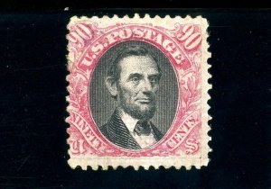 USAstamps Unused FVF US 1869 Pictorial Issue Lincoln Sct 122 OG MHR +Grill +Cert 