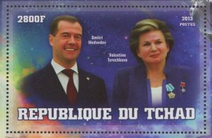 Space Stamp Valentina Terechkova Dmitri Medvedev Souvenir Sheet MNH