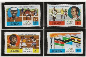 UGANDA Sc 151-54+154a NH issue of 1976 - SET+S/S - OLYMPICS