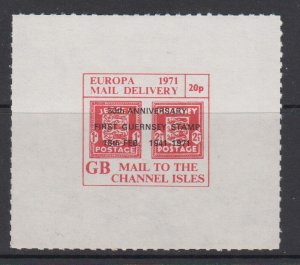 Jersey & Guernsey 20p (Channel Islands) Strike Mail Miniature Sheet 1971 NHM