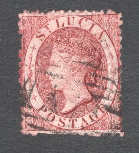 St. Lucia, Scott #4   F/VF, Used, Queen Victoria, CV $110.00 .... 6010004