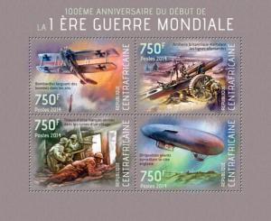 CENTRAFRICAINE 2014 SHEET ANNIVERSARY OF FIRST WORLD WAR