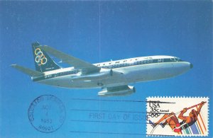 C112 35c OLYMPIC POLE VAULT - Olympic Airway post card