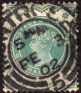 1900, Great Britain, 1/2p, Used, Sc 125, Sg 213