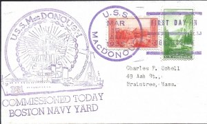 MacDONOUGH (DD-351) 15 March 1935 First Day in Commission Peejay Cachet