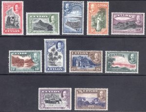 Ceylon 1935 2c-1r GV Pictorial Scott 264-274 SG 368-378 MLH Cat $63