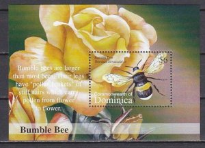 Dominica, Scott cat. 2383. Bumble Bee and Rose s/sheet.