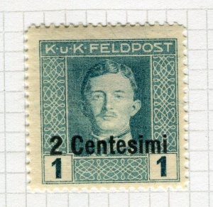 AUSTRIA ITALIAN OCC; 1918 early KUK Feldpost issue 2c. Mint hinged value