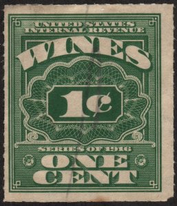 RE60 1¢ Wine Stamp (1933) Used