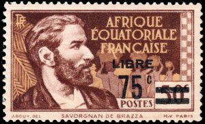 French Equatorial Africa #126  MNH - Nr 48 Surcharged (1940)
