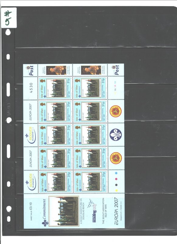 I.O.M.2007 EUROPA-CAMPING;#1183a - 1184b 2 SHEETS=$10.75; READ