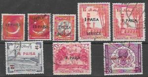 Pakistan used Stamps. Revalued. Surcharged. Overprint.  Nice group