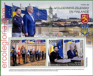 B1892 - TOGOLAISE - ERROR MISPERF Stamp Sheet - 2023 - Zelensky FINLAND-