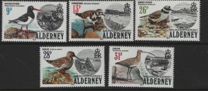 ALDERNEY, 13-17, (5)SET, MNH, 1984, BIRDS