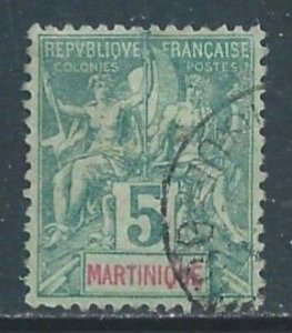 Martinique #36 Used 5c Navigation & Commerce - Green