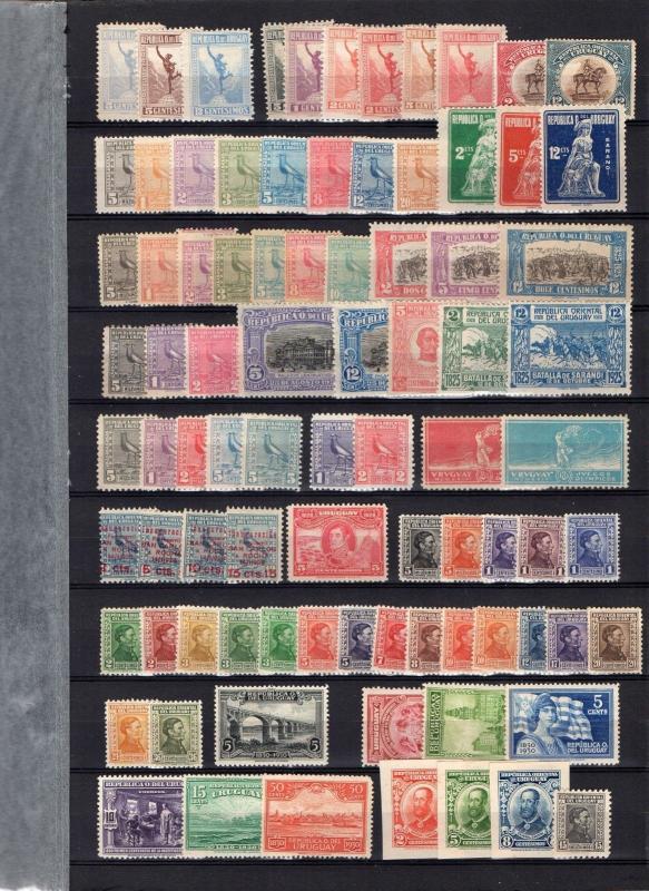 Uruguay MNH stamp collection lot 1898 to 1990 $$ regular + air mail + blocks BOB