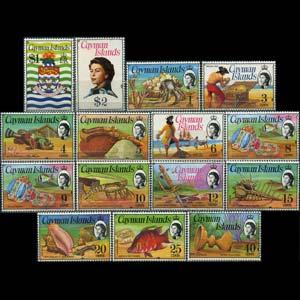 CAYMAN IS. 1974 - Scott# 331-45 Fauna/Pirates Set of 15 LH