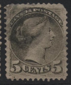 Canada Scott #38 VF Used 5c Small Queen Stamp