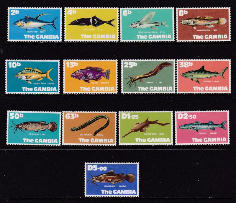 Gambia the 1971 Fish set MH