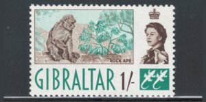 Gibraltar 1960 Queen Elizabeth II & Barbary Ape 1sh Scott # 156 MNH