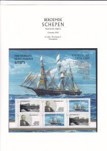 SA03 Grenada 2010 Worlds Famous Ships Thorbecke I souvenir sheet