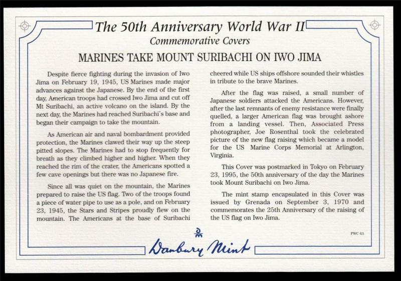 WWII 1945 Danbury 1995 CTO 4 Covers Philippines USA Air Iwo Jima Tokyo War #W109