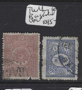 IRAQ (P0908B)  TURKEY USED IN BAGHDAD  2 STAMPS  VFU