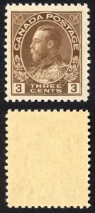 Canada SG204 3c Dark brown SUPERB U/M (MNH) Unitrade Cat 150