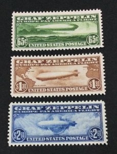 MOMEN: US STAMPS #C13-C15 GRAF ZEPPELIN REPRODUCTION LOT #44203