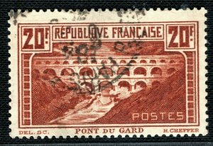 FRANCE Stamp Scott.253 20fr High Value (1929) DIE I Used CDS Cat $40+ GREEN40